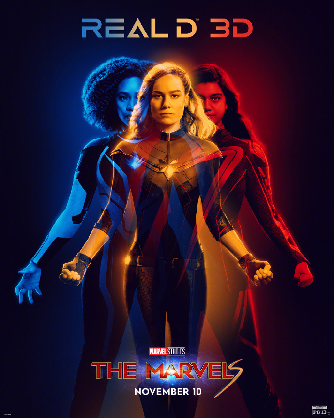 《惊奇队长2》发布多种格式的海报，三位女超人惊艳亮相
