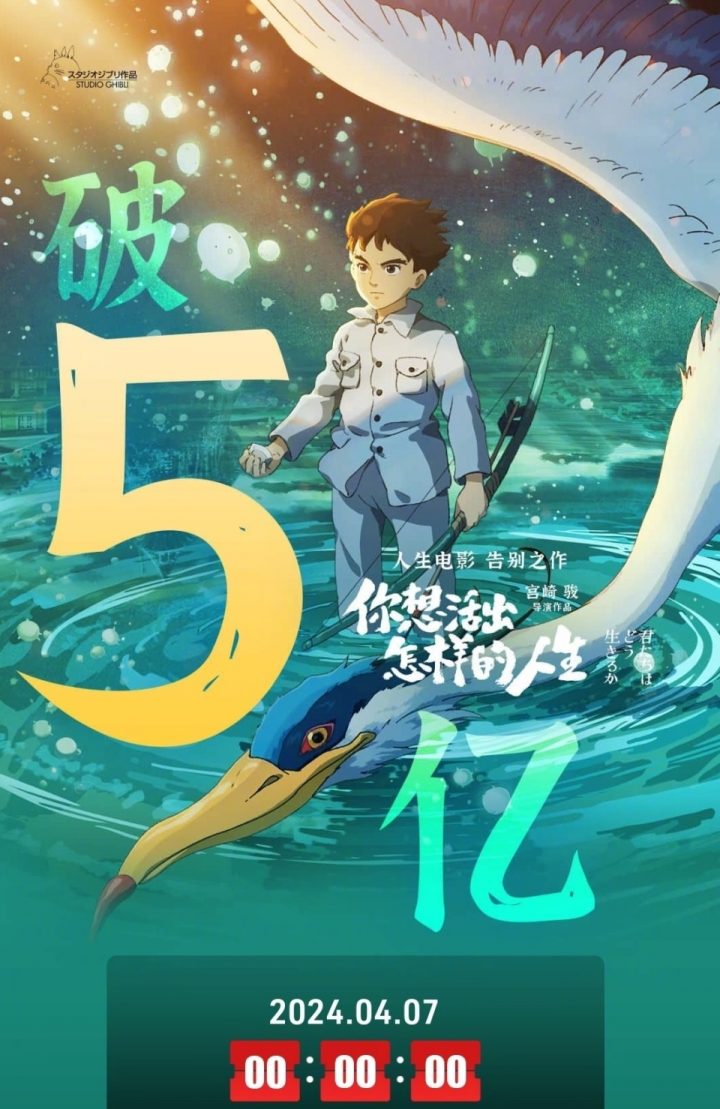 《你想活出怎样的人生》：内地电影票房超越日本和北美，突破5亿成为该片最大市场