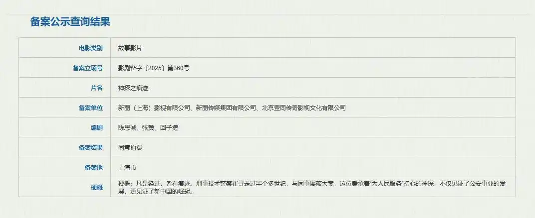 陈思诚携手张冀与回子捷执笔，《神探之痕迹》正式获批启动制作