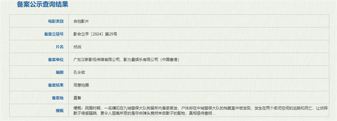 古天乐携手此沙共探年代诡局《侦战》正式进入筹备阶段