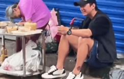 邓超南昌街头尝“奶奶凉菜”赞其“如花般年轻”